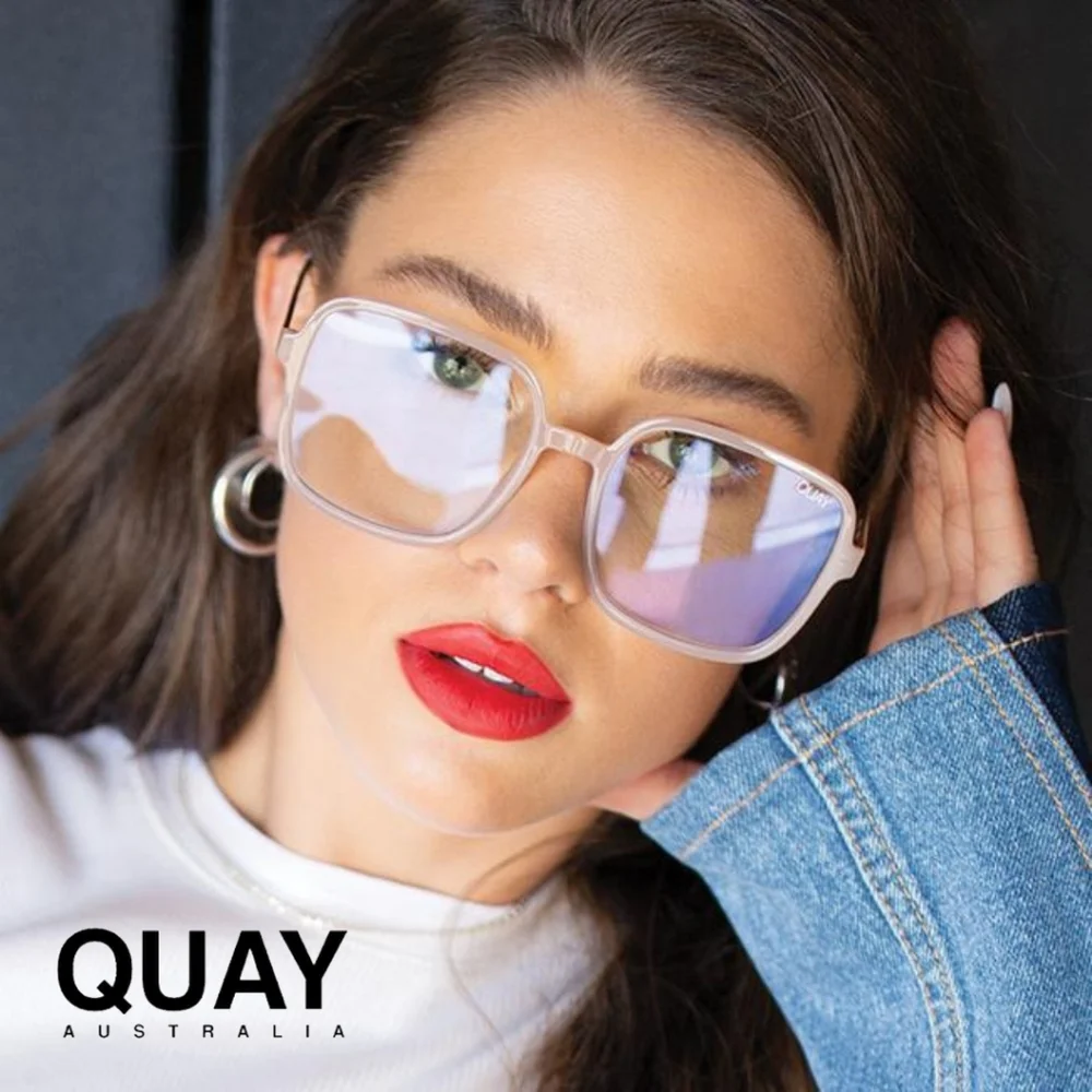 QUAY AUSTRALIA- 9 to 5 Blue light glasses - peach